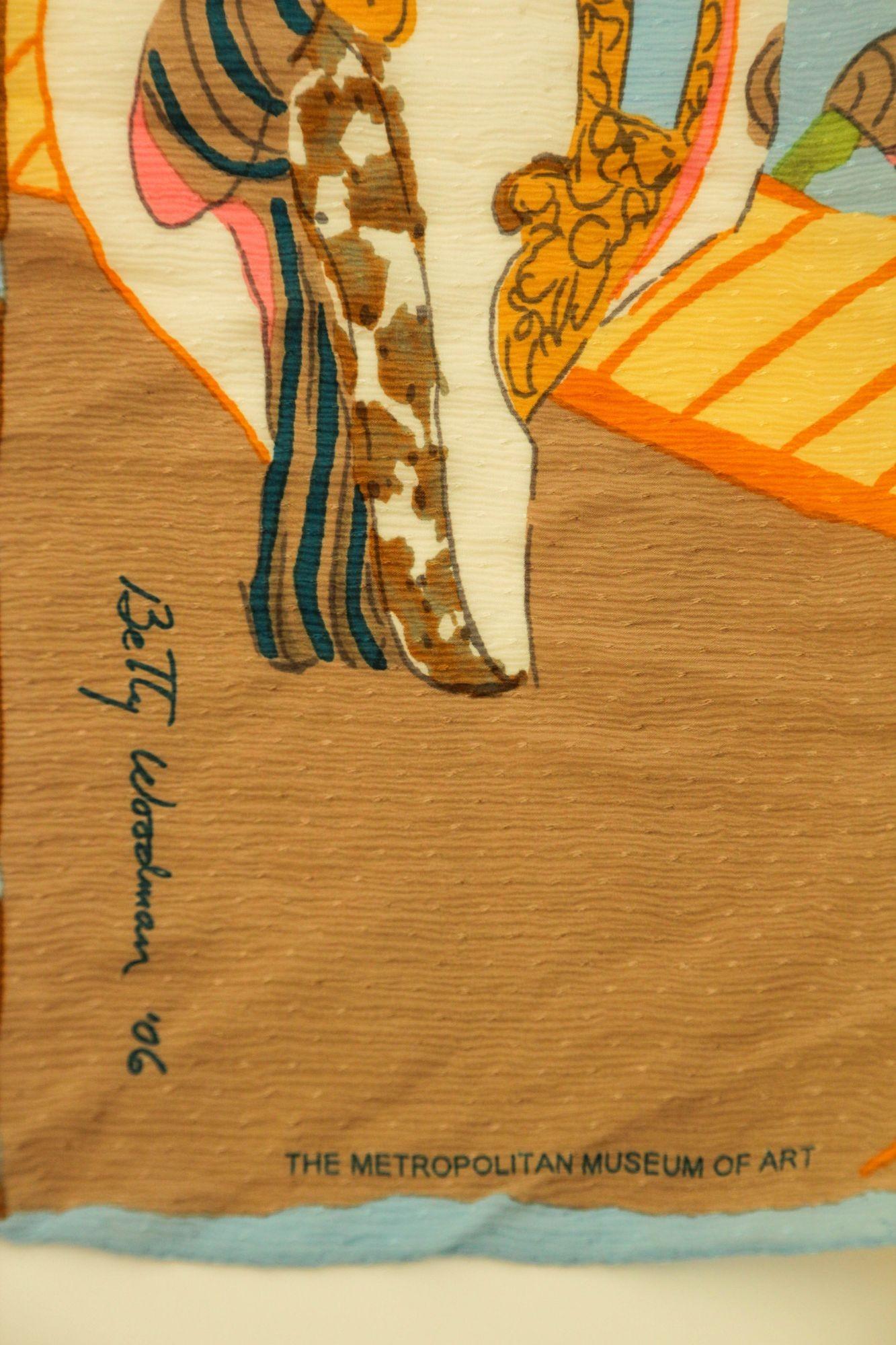 Deco Lake Shore by Betty Woodman Museum Silk Textile For Sale 2