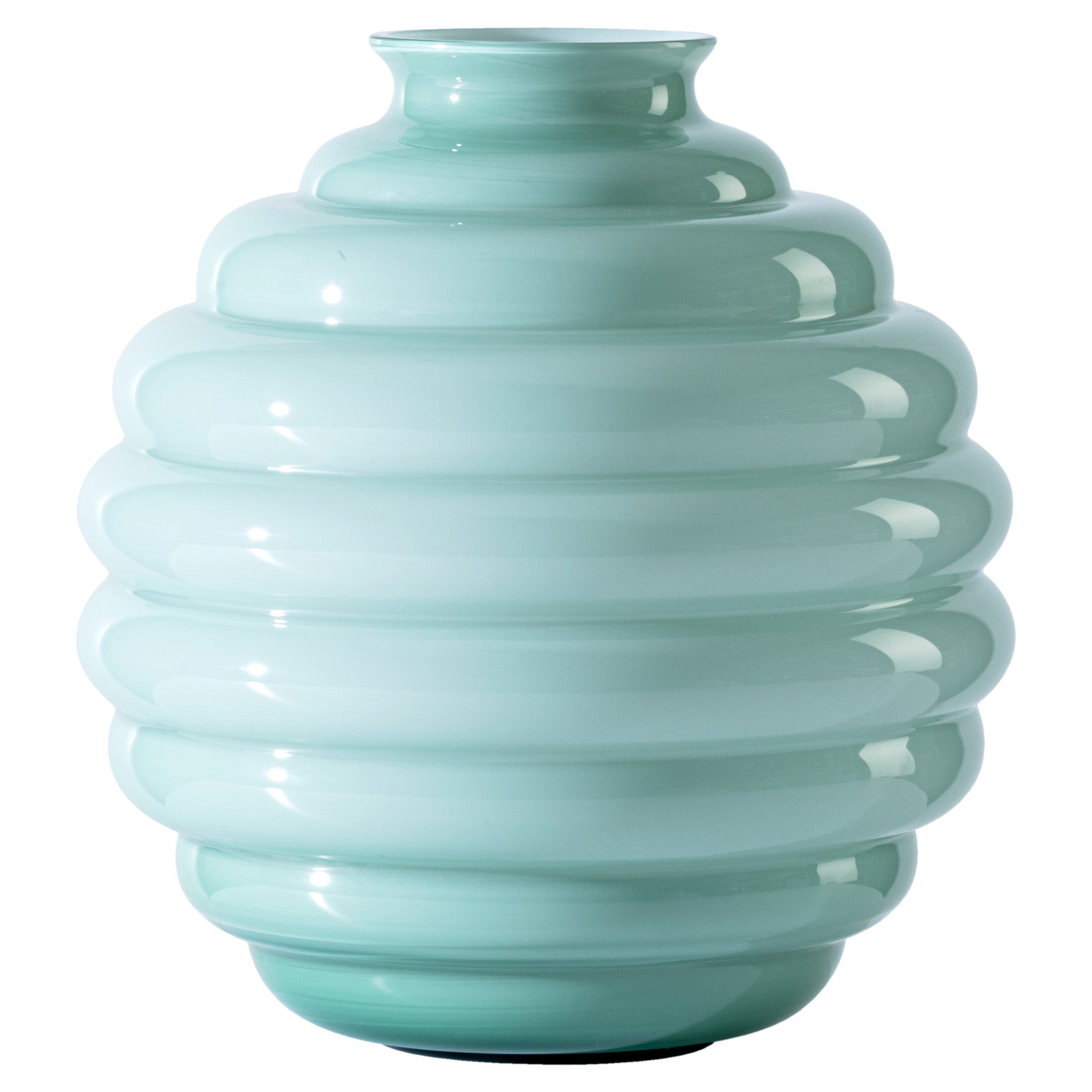 Grand vase déco Rio vert  Verre de Napoleone Martinuzzi
