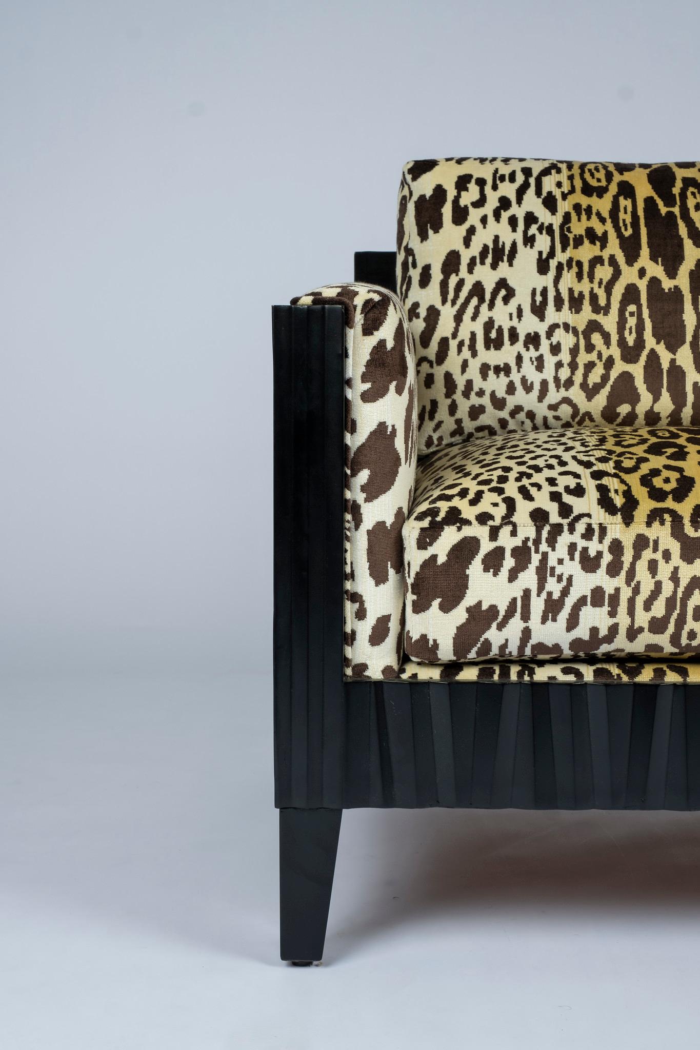 Velvet Deco Leopard Club Chairs