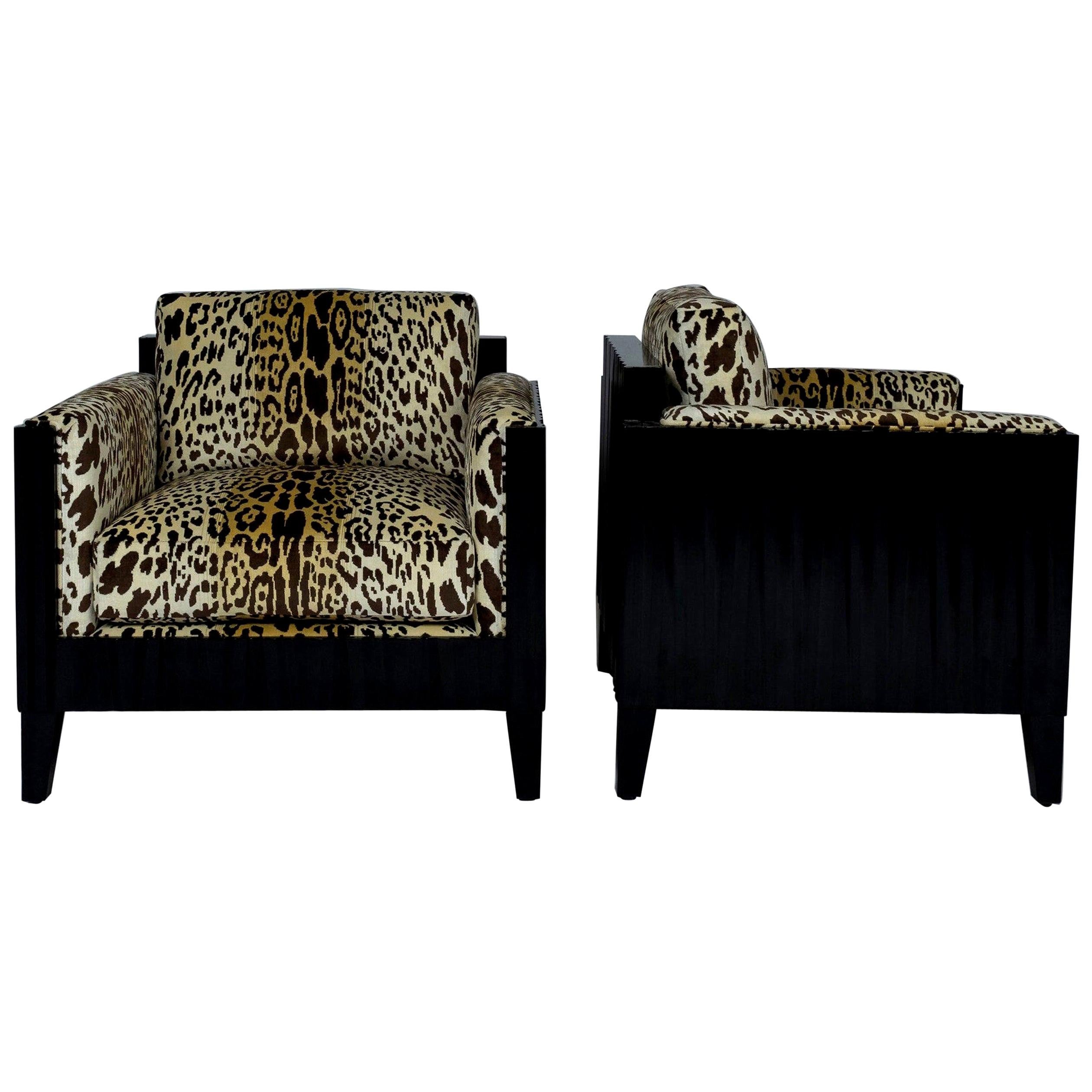 Deco Leopard Club Chairs