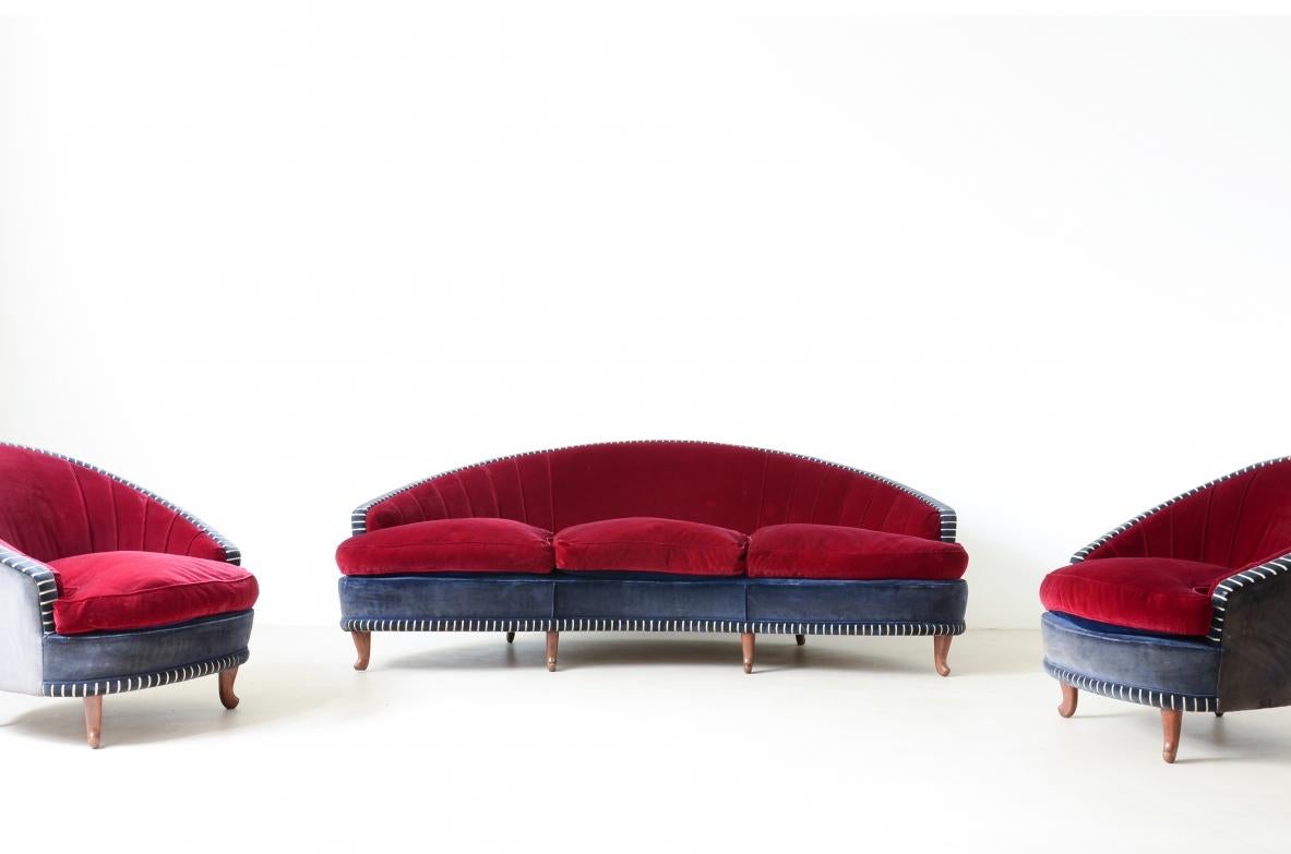20ième siècle Ensemble de salon Decò aux formes courbes en vente