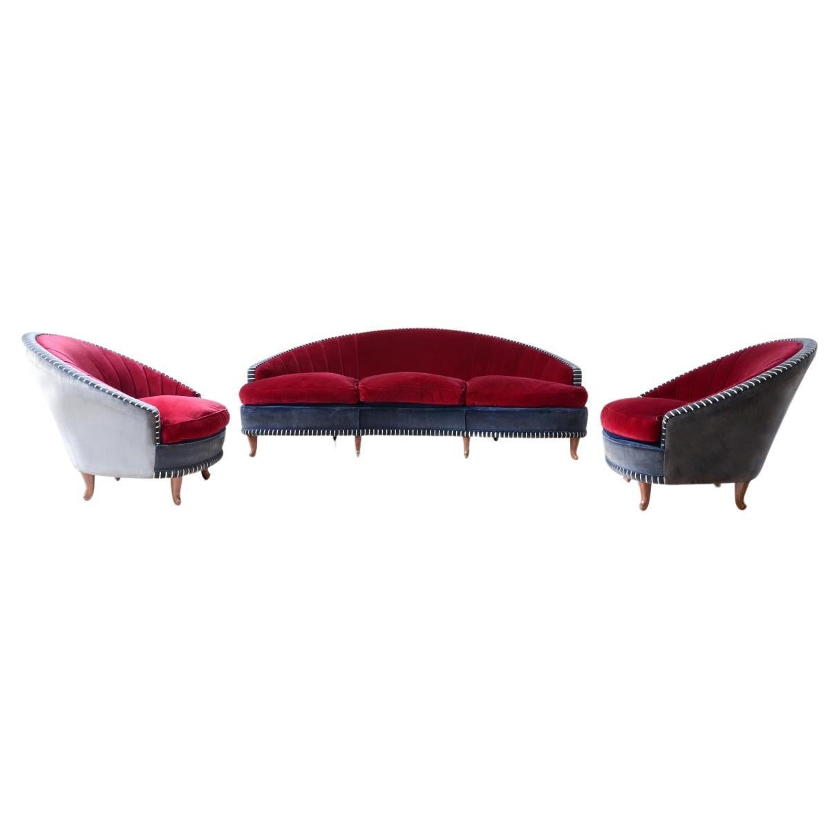 Ensemble de salon Decò aux formes courbes en vente