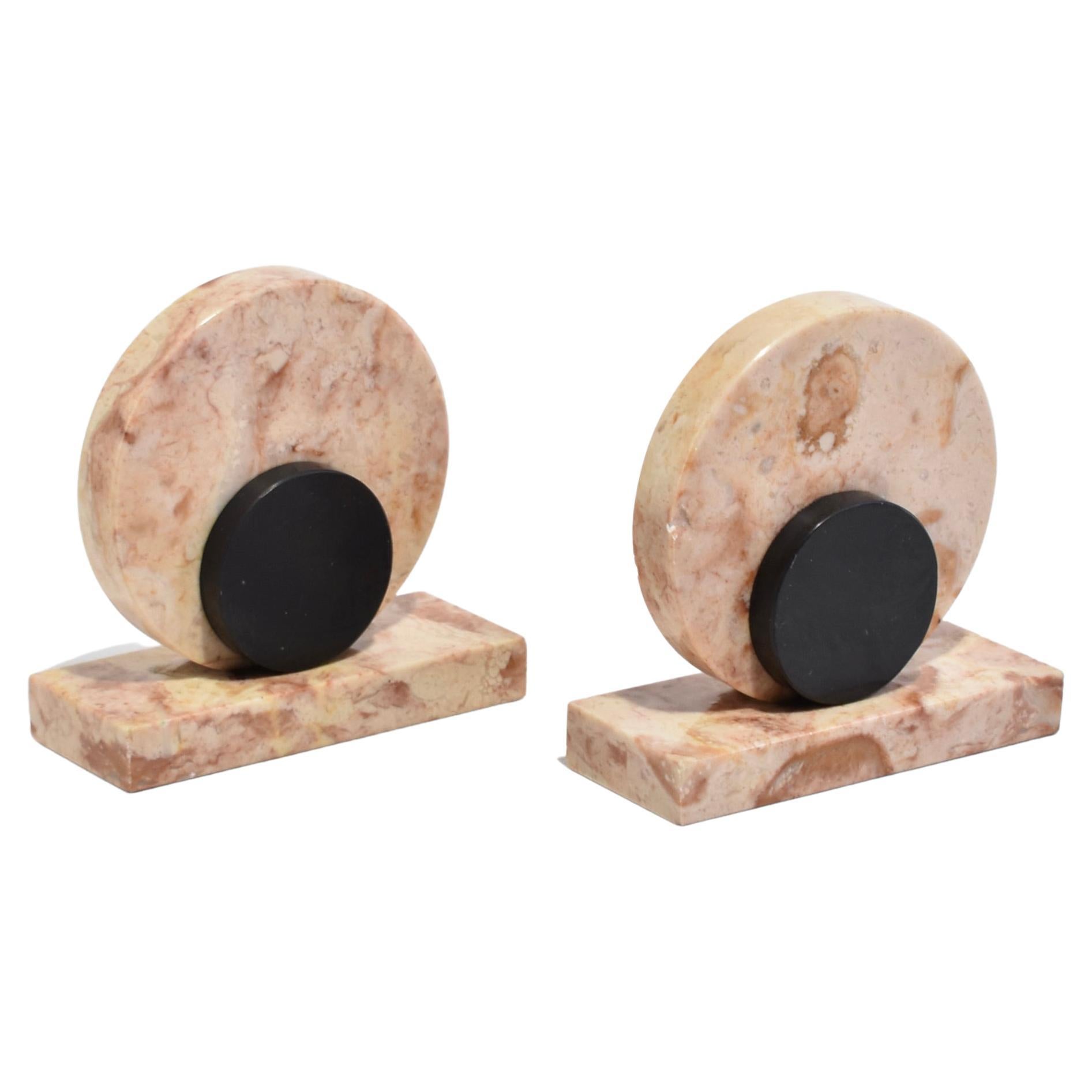 Cylinder Marble Bookends at 1stDibs