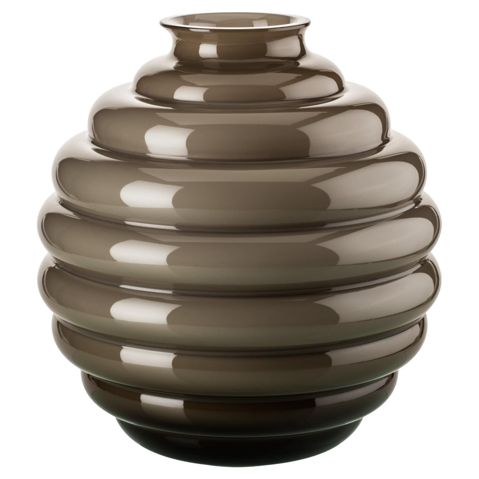 Vaso medio Deco in grigio di Napoleone Martinuzzi