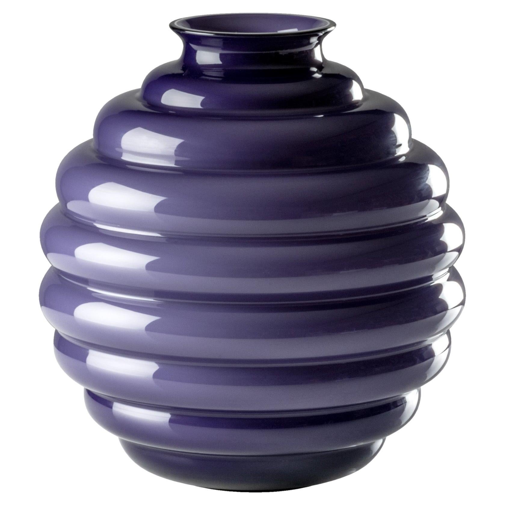 Vaso medio Deco in Indaco di Napoleone Martinuzzi