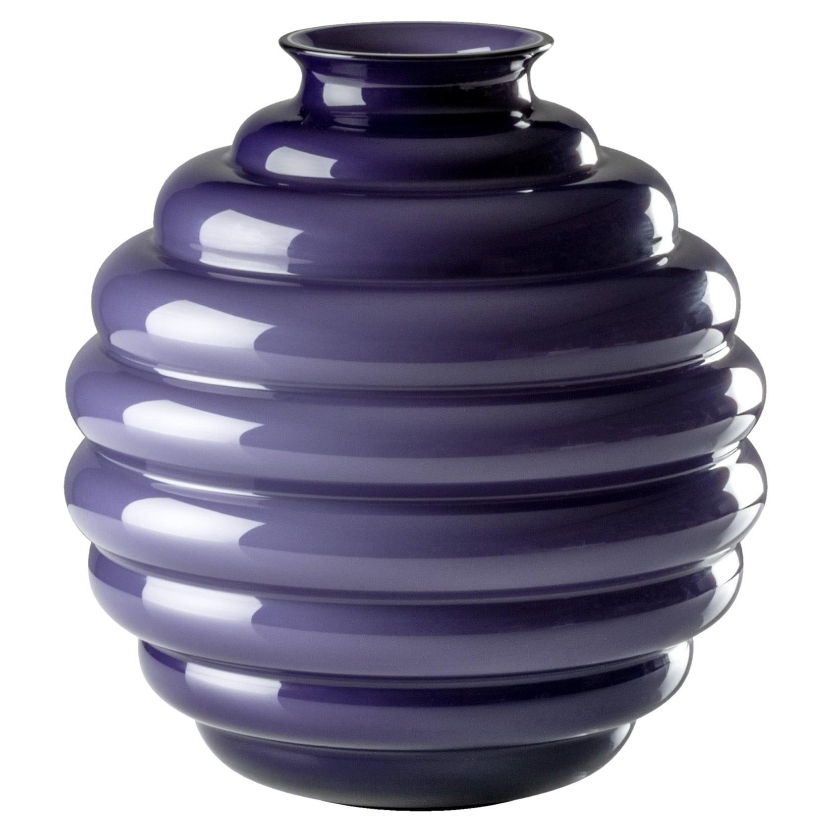 Deco Medium Vase in Indigo by Napoleone Martinuzzi