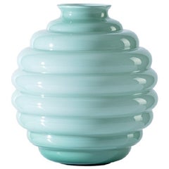 Deco Medium Vase in Rio Green Glass by Napoleone Martinuzzi