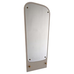 Deco mirror with white painted wood frame and gold details