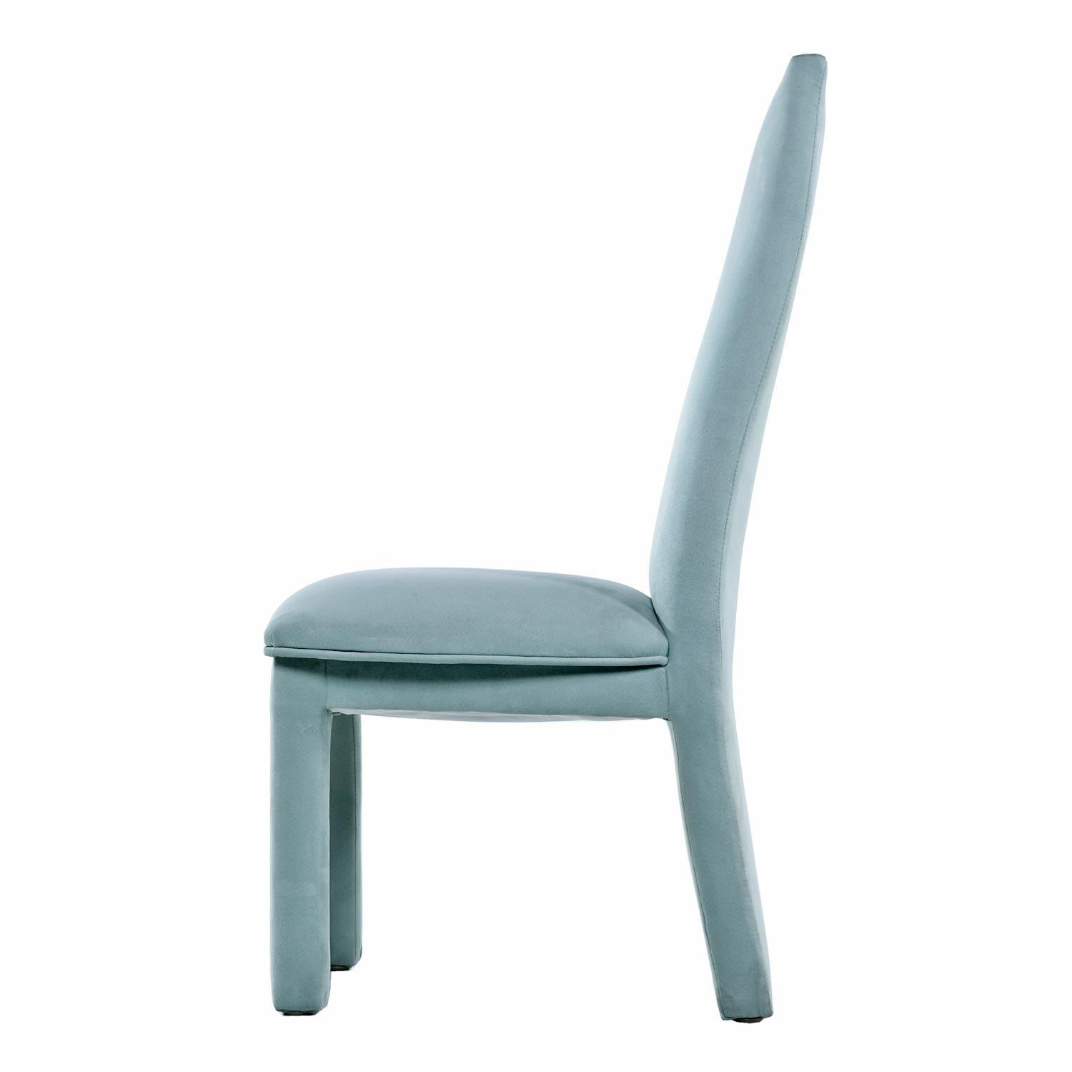 green high back dining chairs