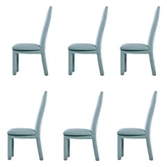 Deco Modern Seafoam Green Microfiber Upholstered High Back Dining Chairs
