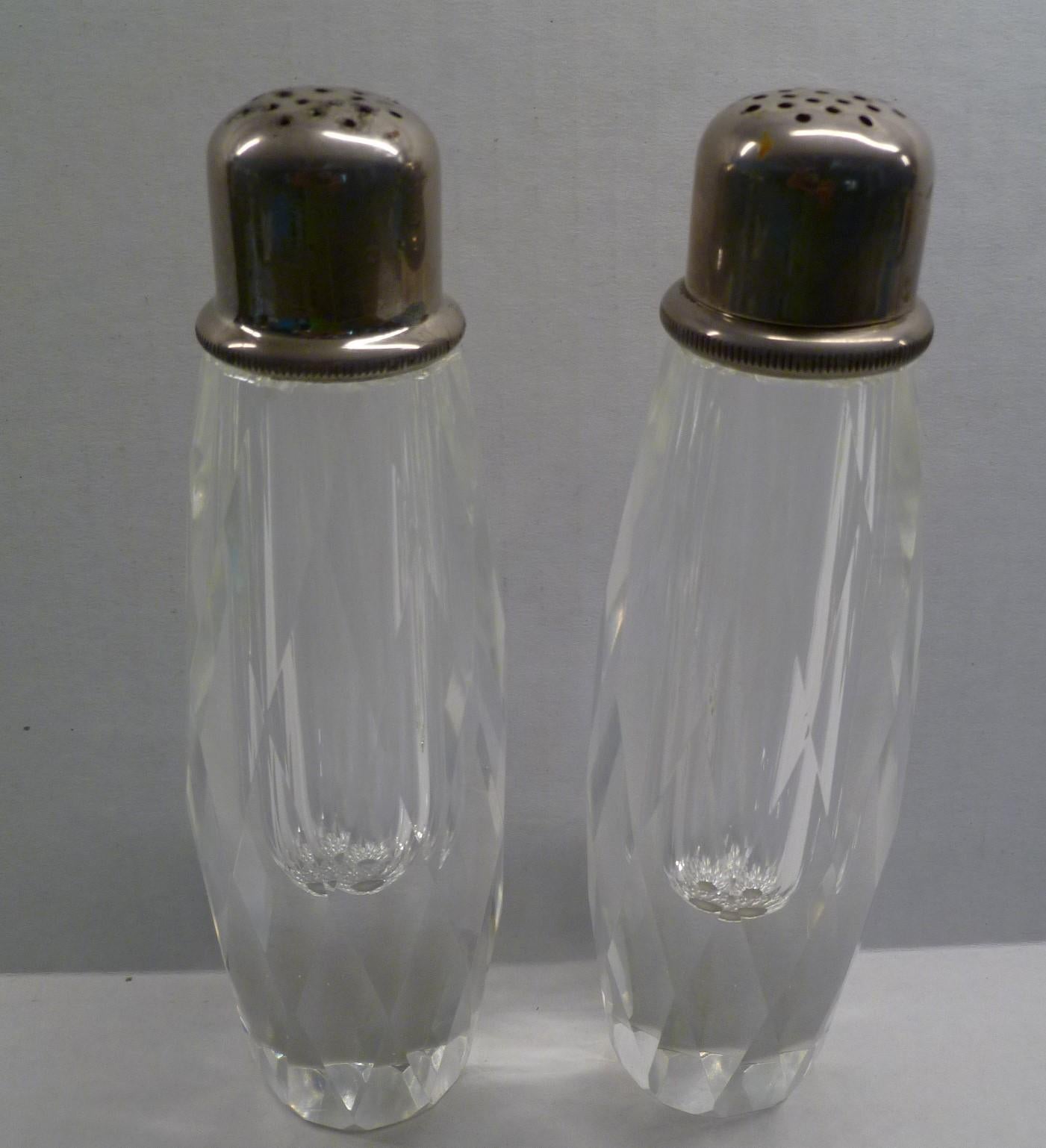 vintage cut glass salt and pepper shakers