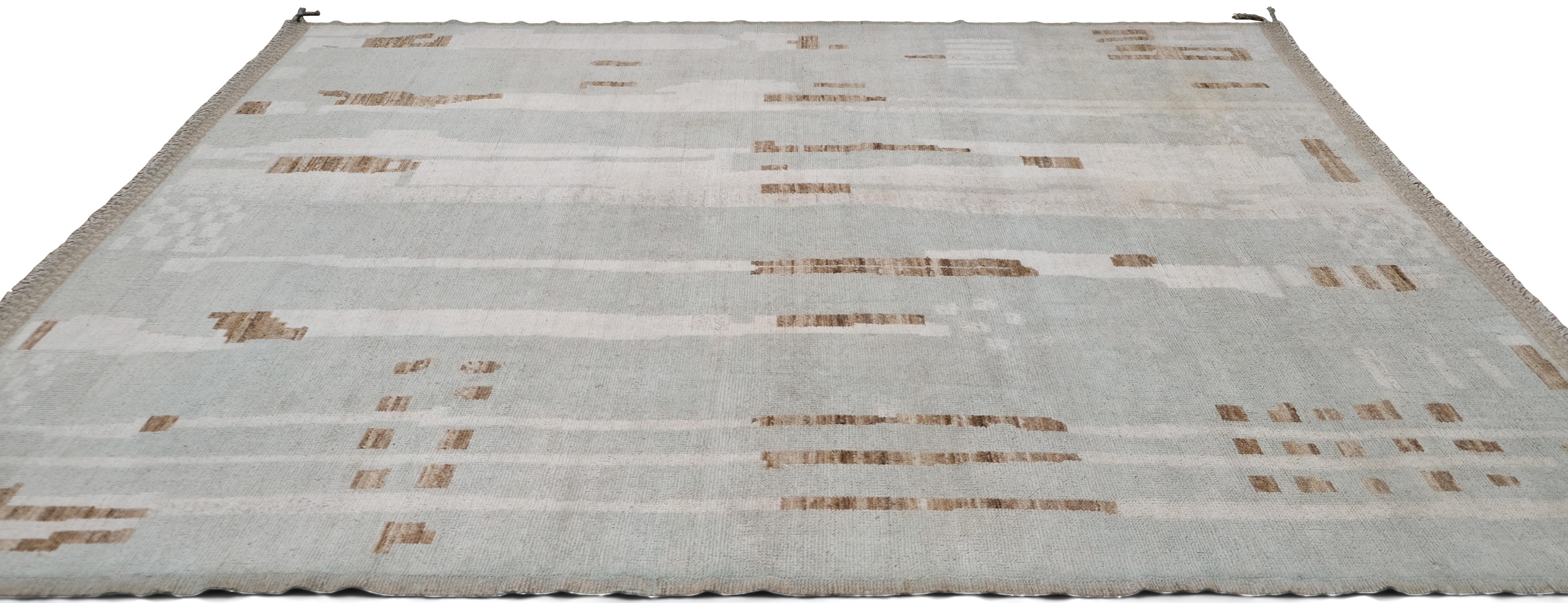 Moderner handgeknüpfter Deko-Wollteppich 9'3''x11'10'' im Zustand „Neu“ im Angebot in Torrance, CA