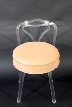 Deco Modern Lucite Swivel Vanity Stool Lorin Jackson Grosfeld House