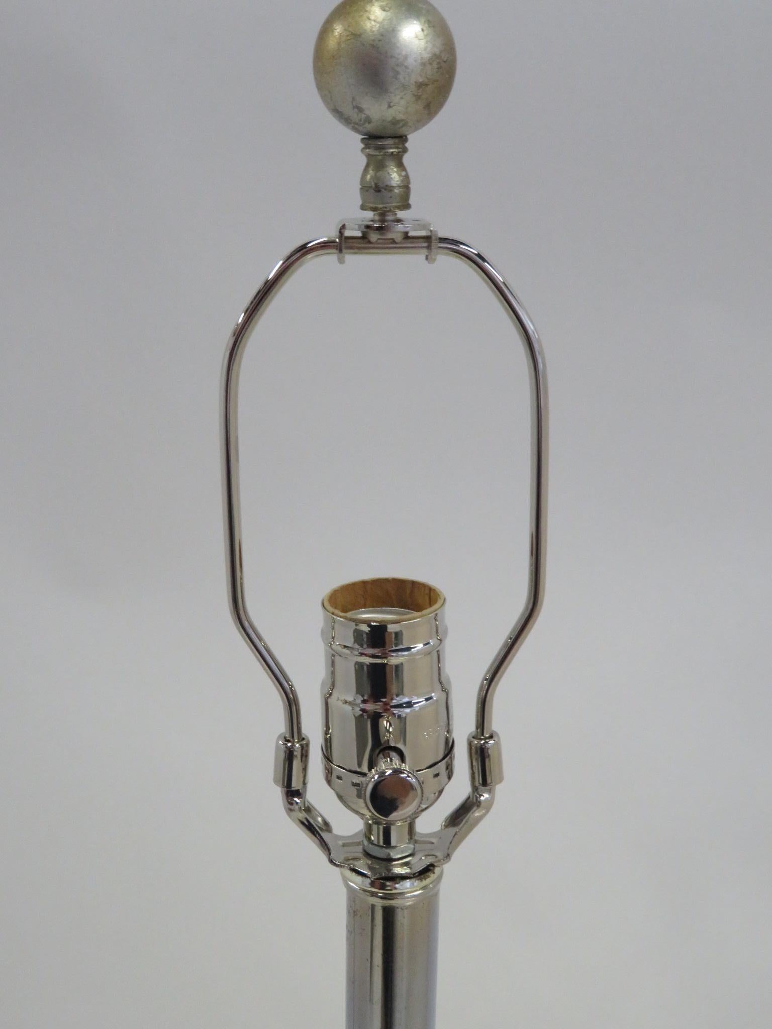 Deco Modern Round Mirrored Glass Table Lamp 1970s 3