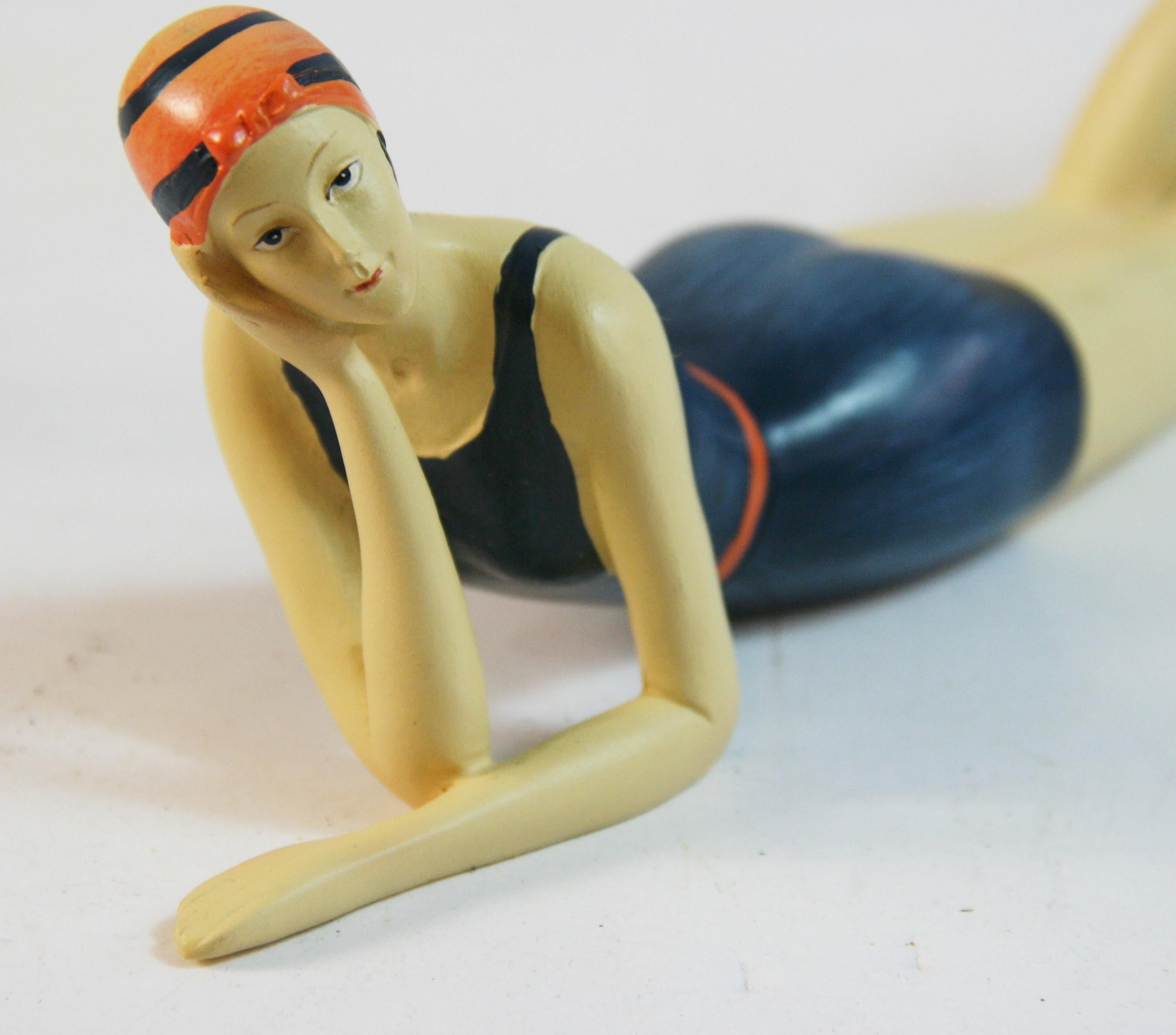 Deco Pair Bathing Beauties Sculptures For Sale 6
