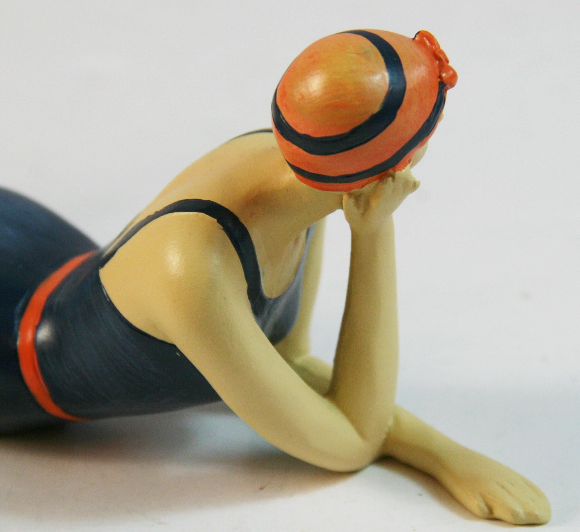 Deco Pair Bathing Beauties Sculptures For Sale 7