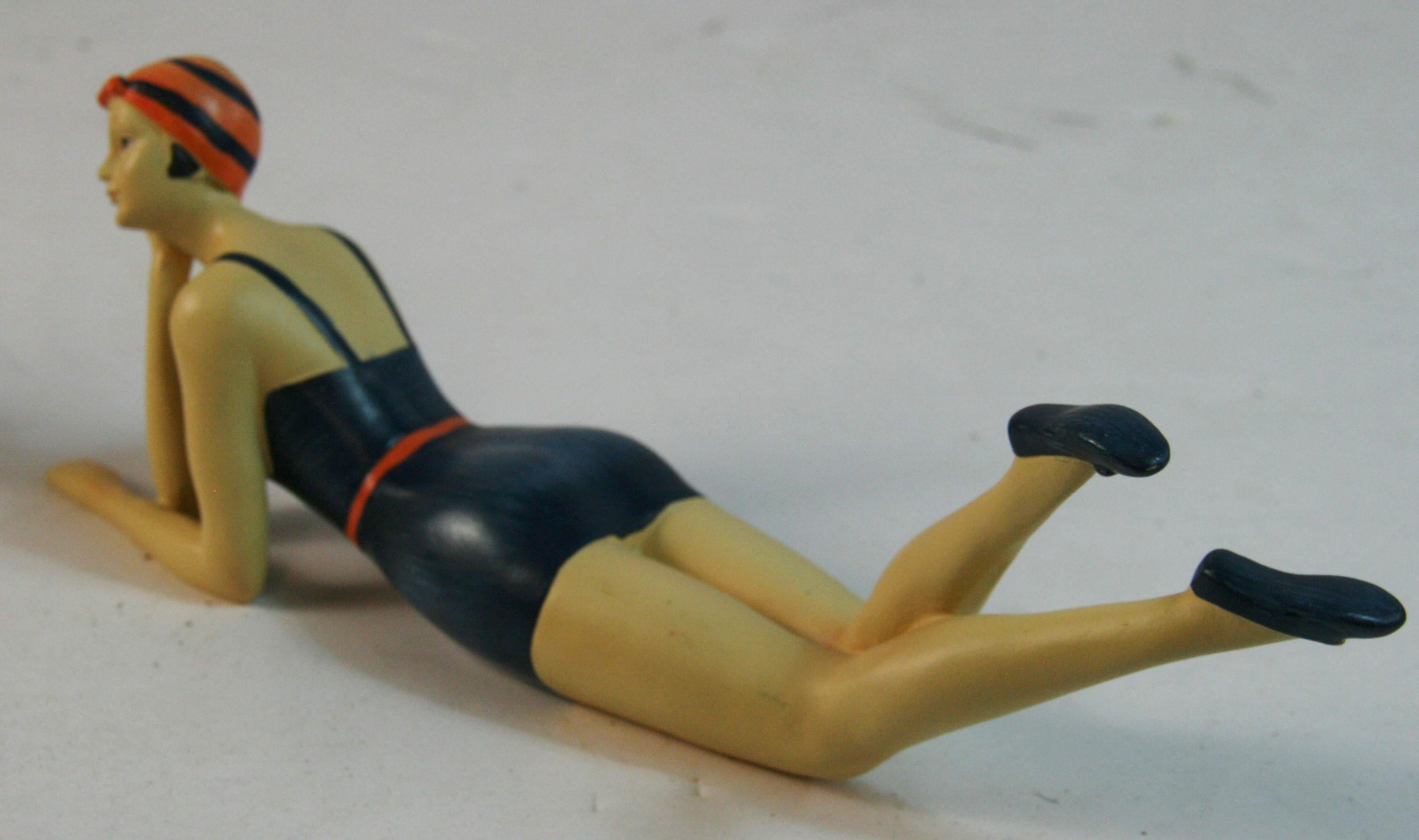 Deco Pair Bathing Beauties Sculptures For Sale 3