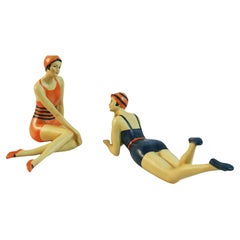 Deco Pair Bathing Beauties Sculptures