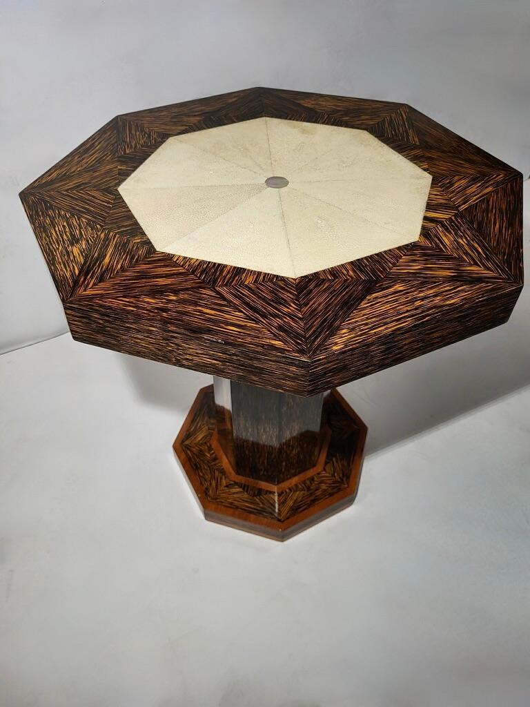Beistelltisch aus Palmenholz und Chagrinholz im Deko-Stil, Frankreich, ca. 1930 im Angebot 2