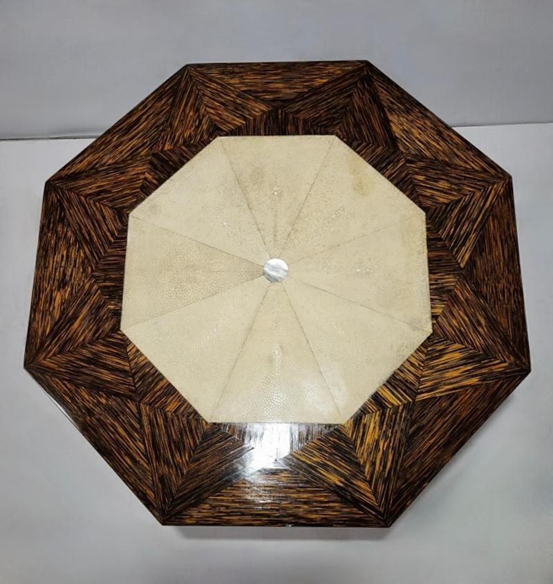 Beistelltisch aus Palmenholz und Chagrinholz im Deko-Stil, Frankreich, ca. 1930 im Angebot 4