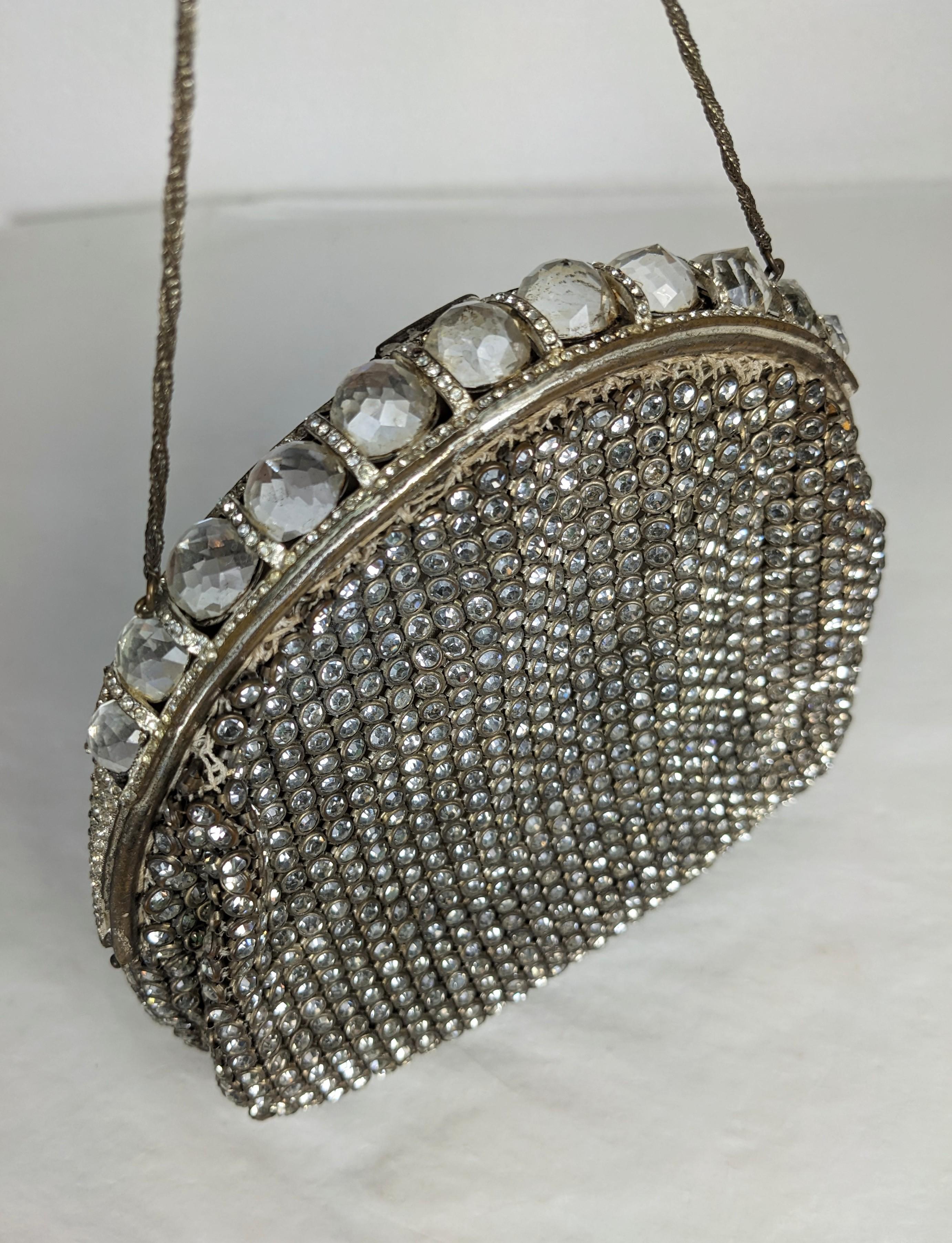Women's or Men's Deco Pave Purse with Rose Cut Crystal Frame For Sale