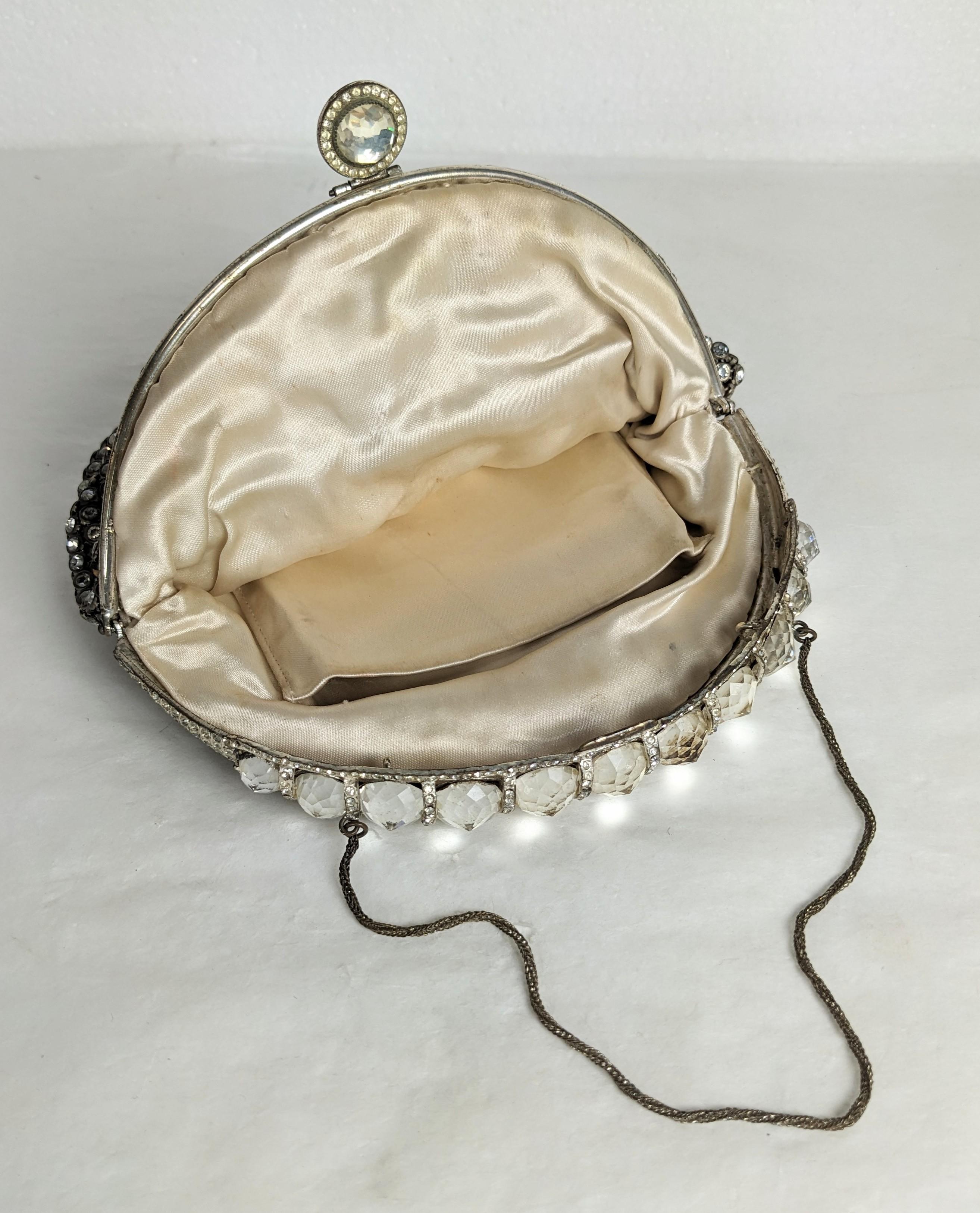 Deco Pave Purse with Rose Cut Crystal Frame For Sale 1