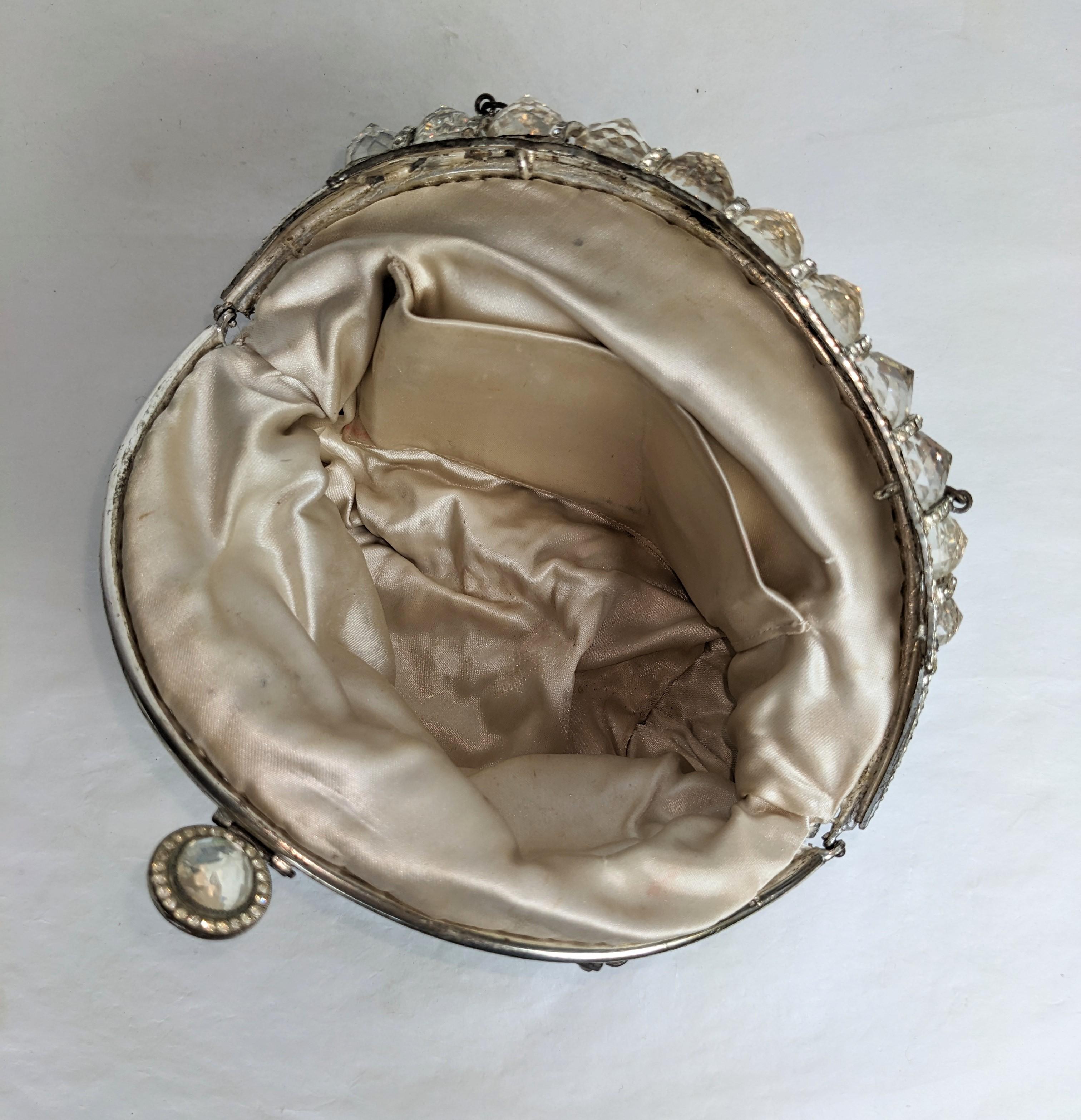 Deco Pave Purse with Rose Cut Crystal Frame For Sale 2