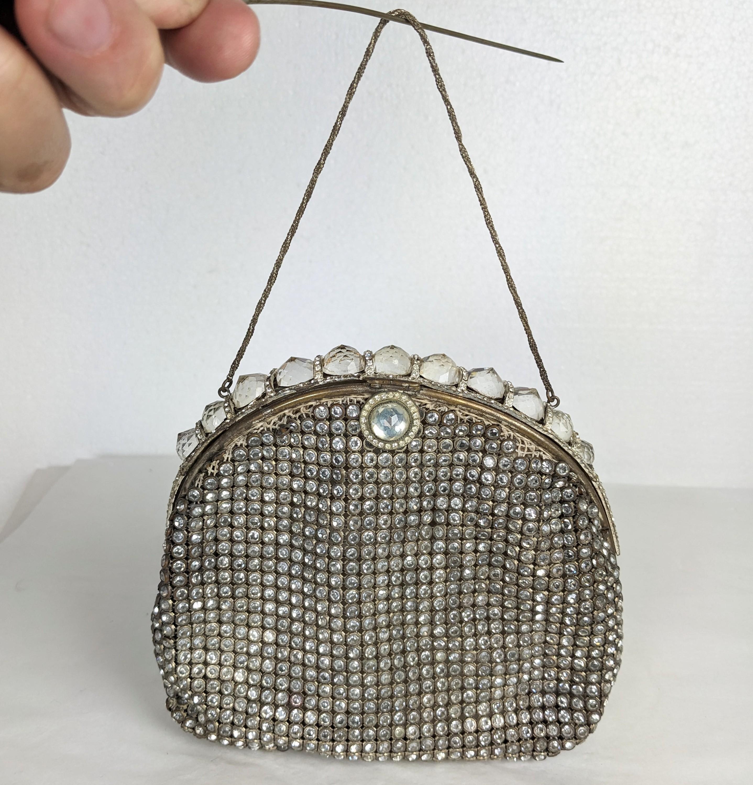 Deco Pave Purse with Rose Cut Crystal Frame For Sale 3