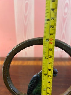 Deco Period Cold Painted Bronze Parrot Form Doorstop