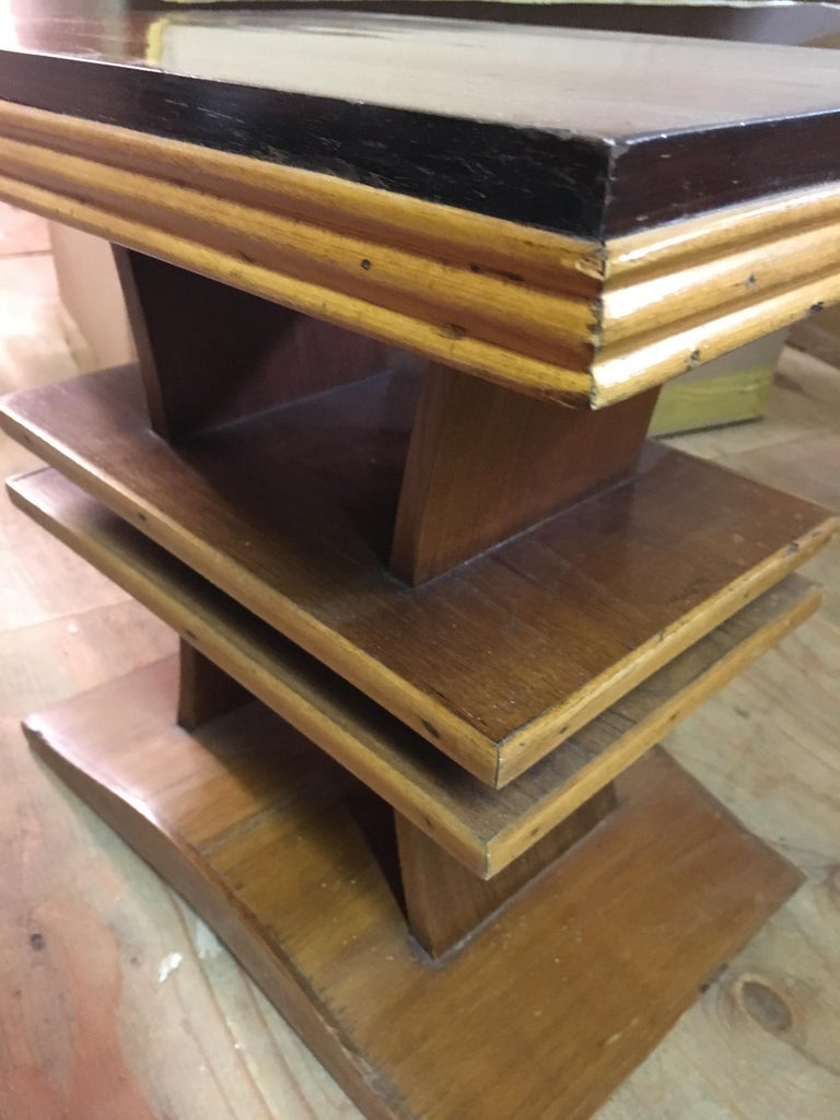 Deco Period Rosewood and Burmese Teak Stand For Sale at 1stdibs