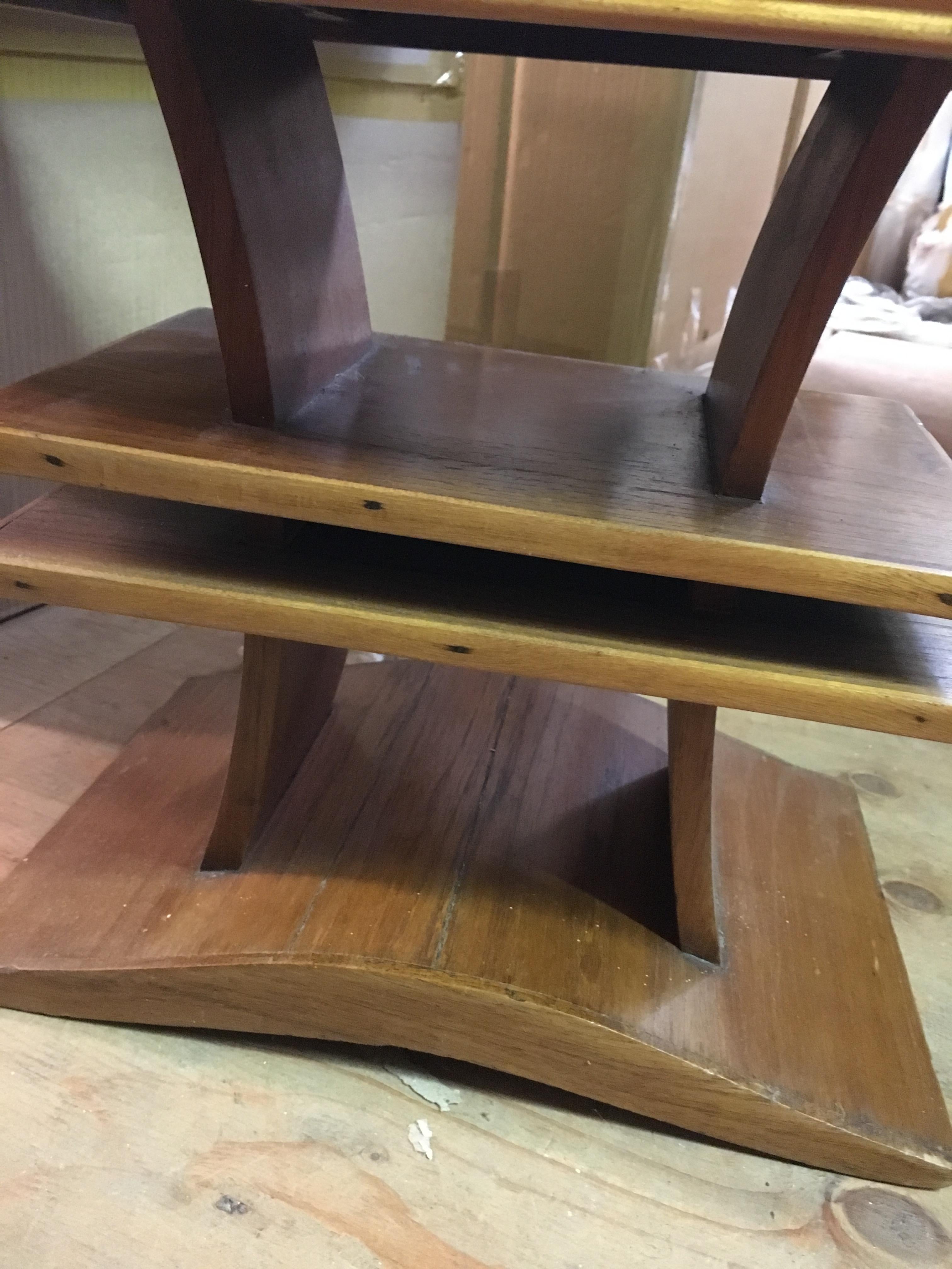 Deco Period Rosewood and Burmese Teak Stand or Stool For Sale 1