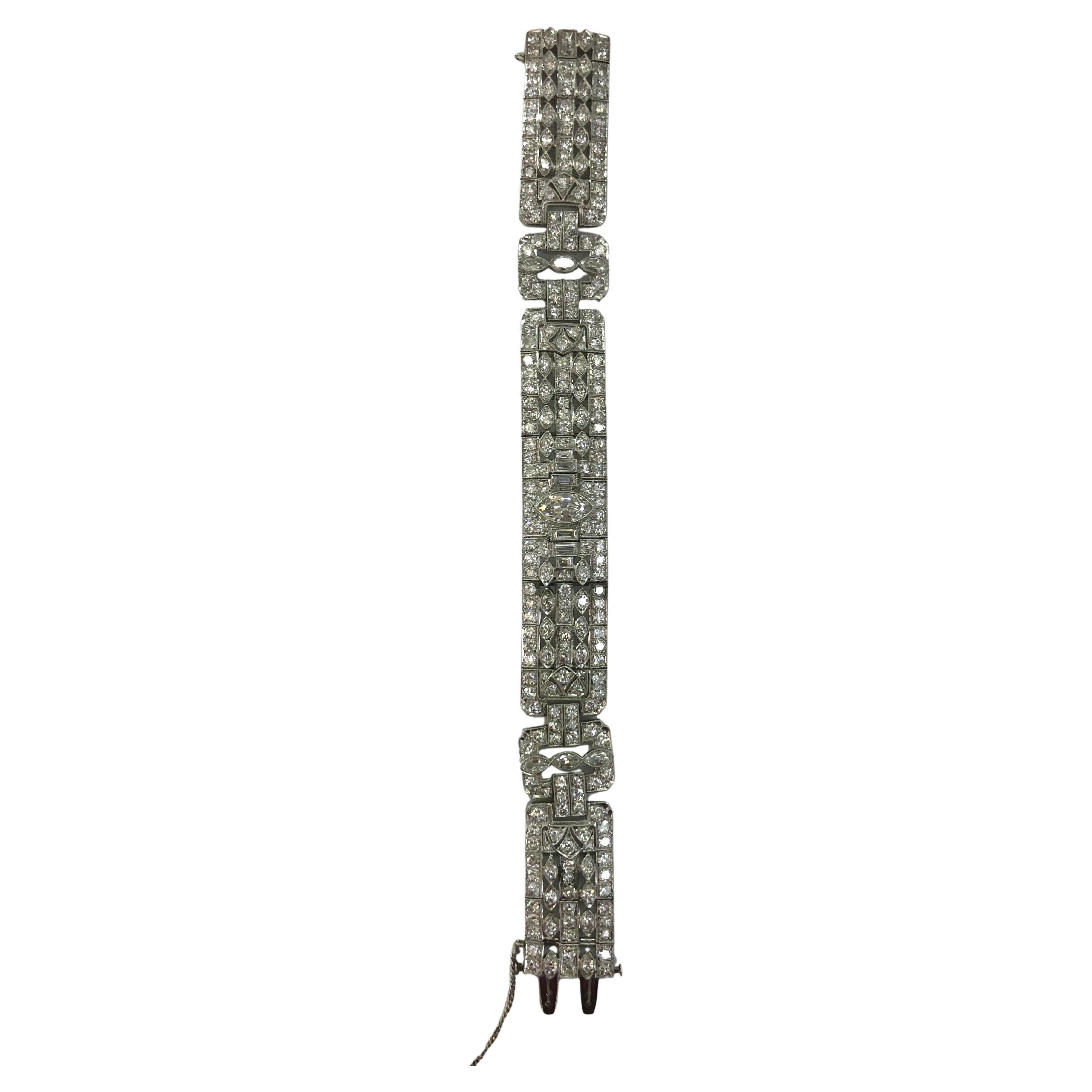 Deco Platinum Diamond Modular Bracelet