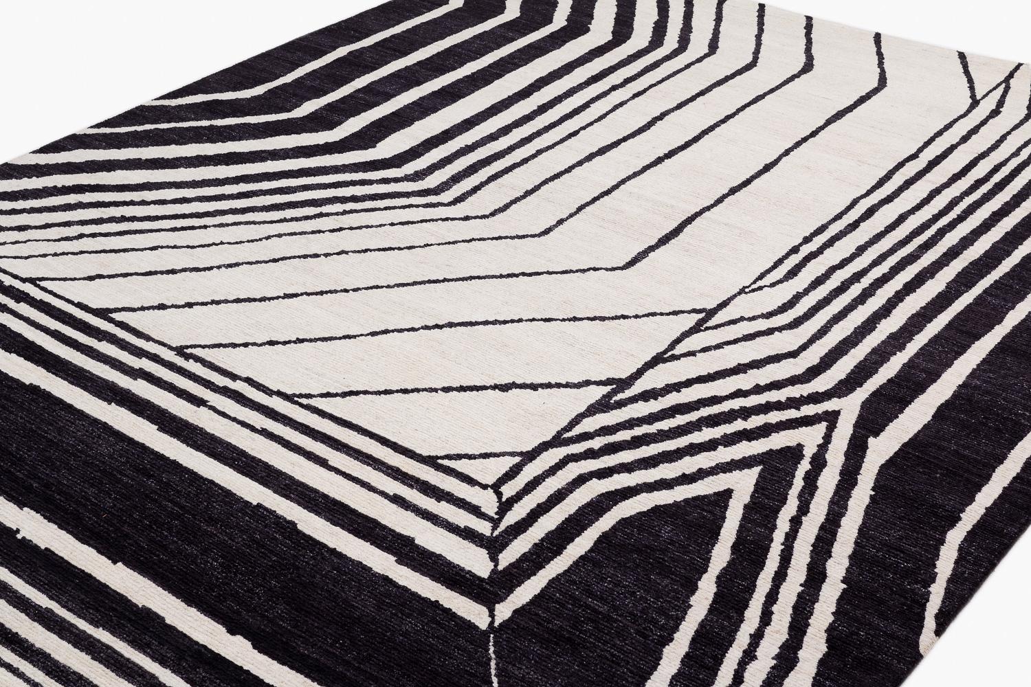 Tappeto d'artista Deco Polygon by Carini Carpets x Michelle Weinberg in lana ritagliata in vendita 8