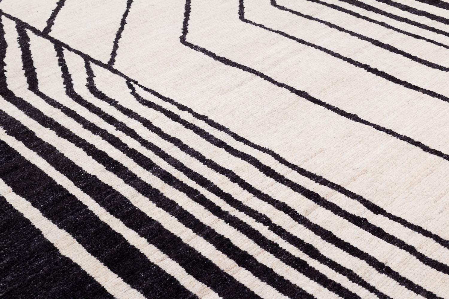 Tappeto d'artista Deco Polygon by Carini Carpets x Michelle Weinberg in lana ritagliata in vendita 2