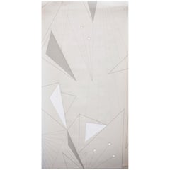 Deco Prism Screen Printed Wallpaper in Snow, Stone, White