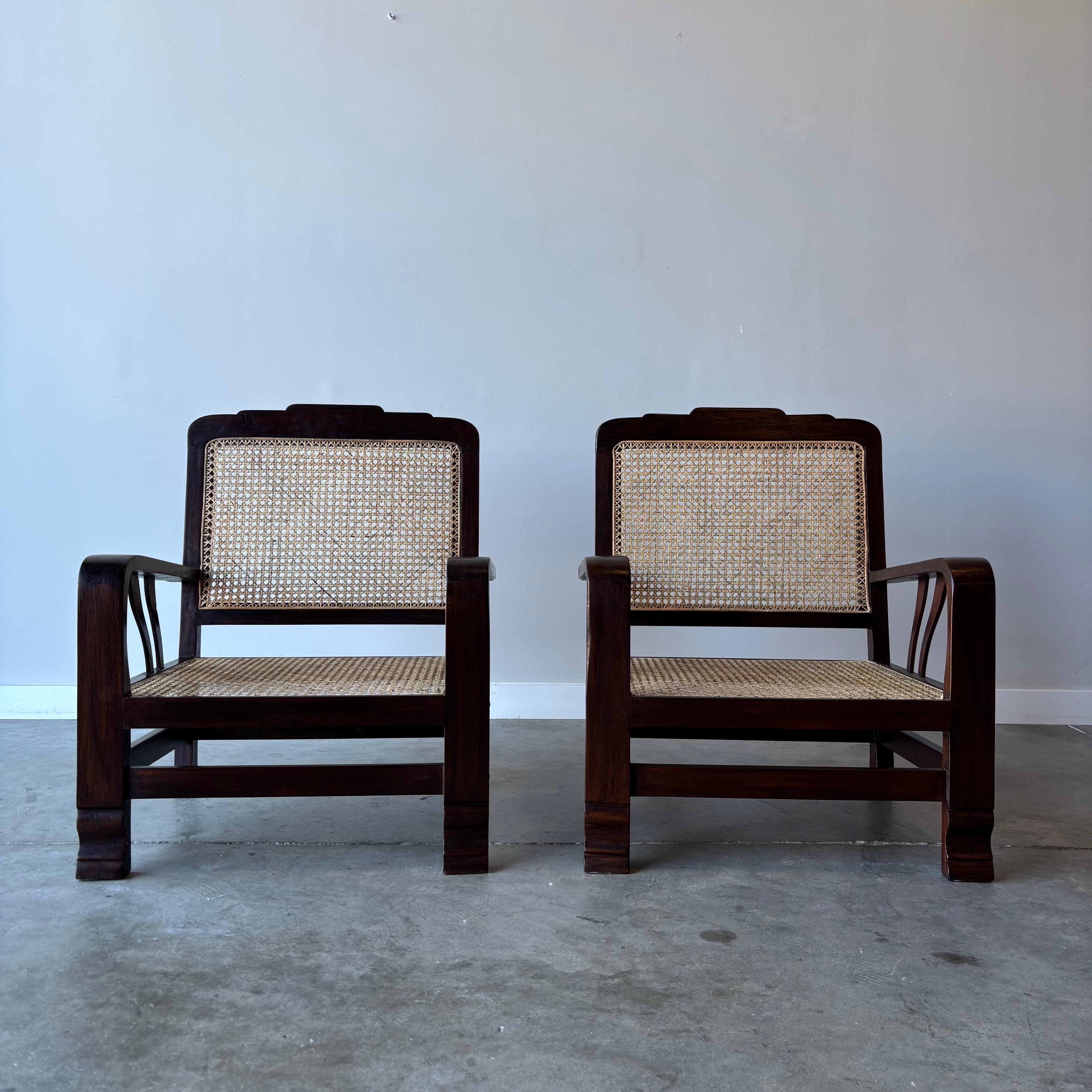 XX secolo Sedie Deco in rattan, una coppia in vendita