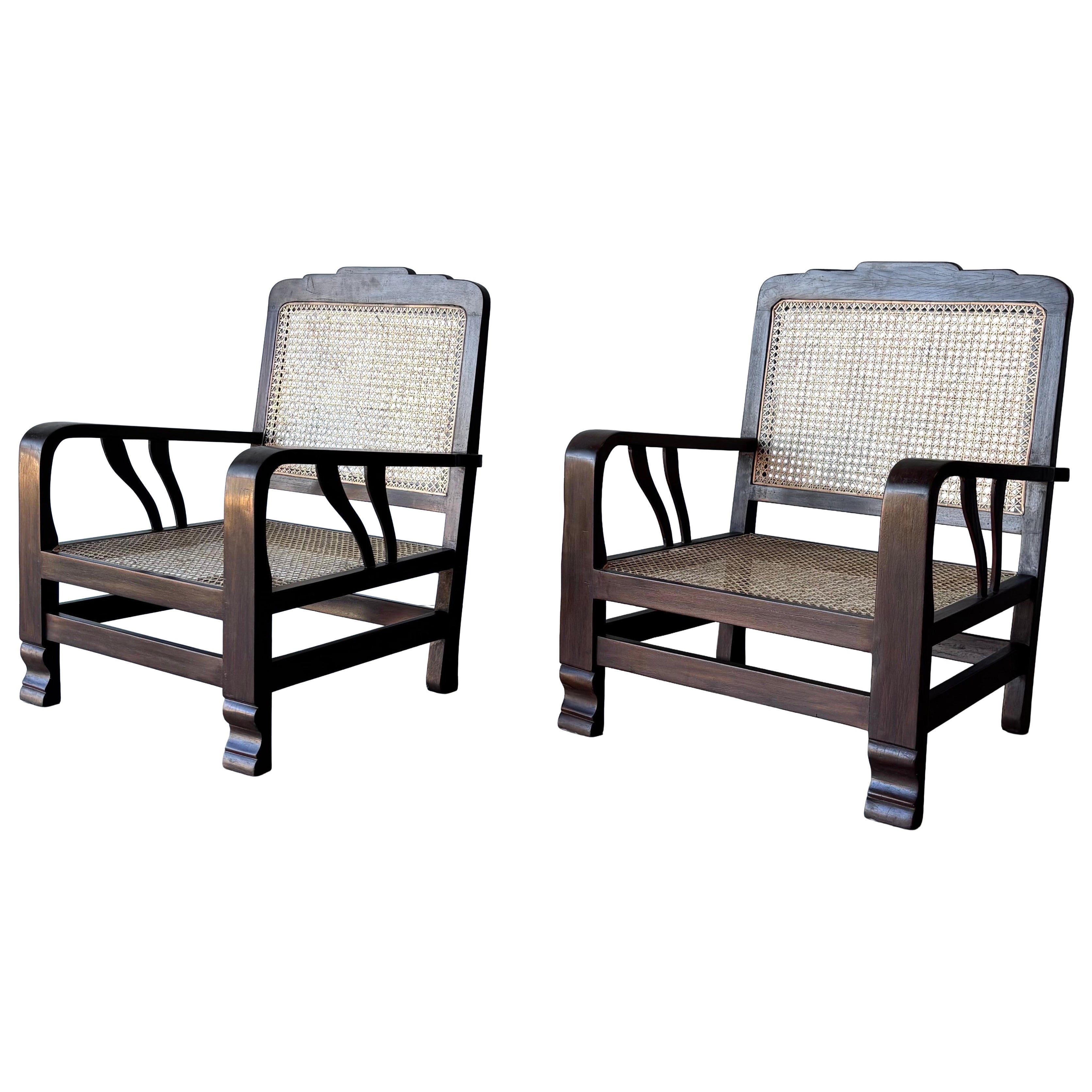 Sedie Deco in rattan, una coppia