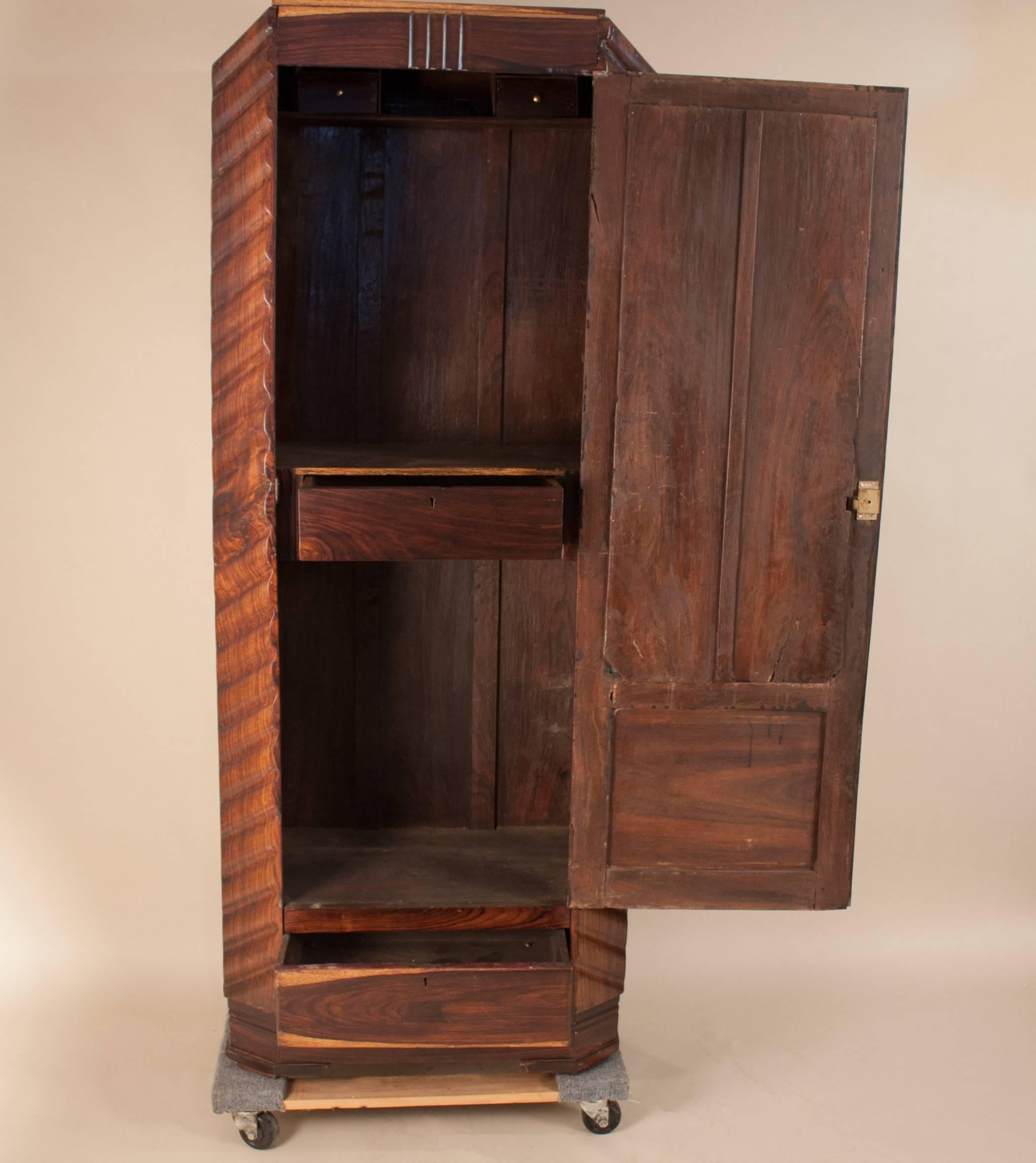 Art Deco Rosewood Wardrobe Cabinet with Mirror 8