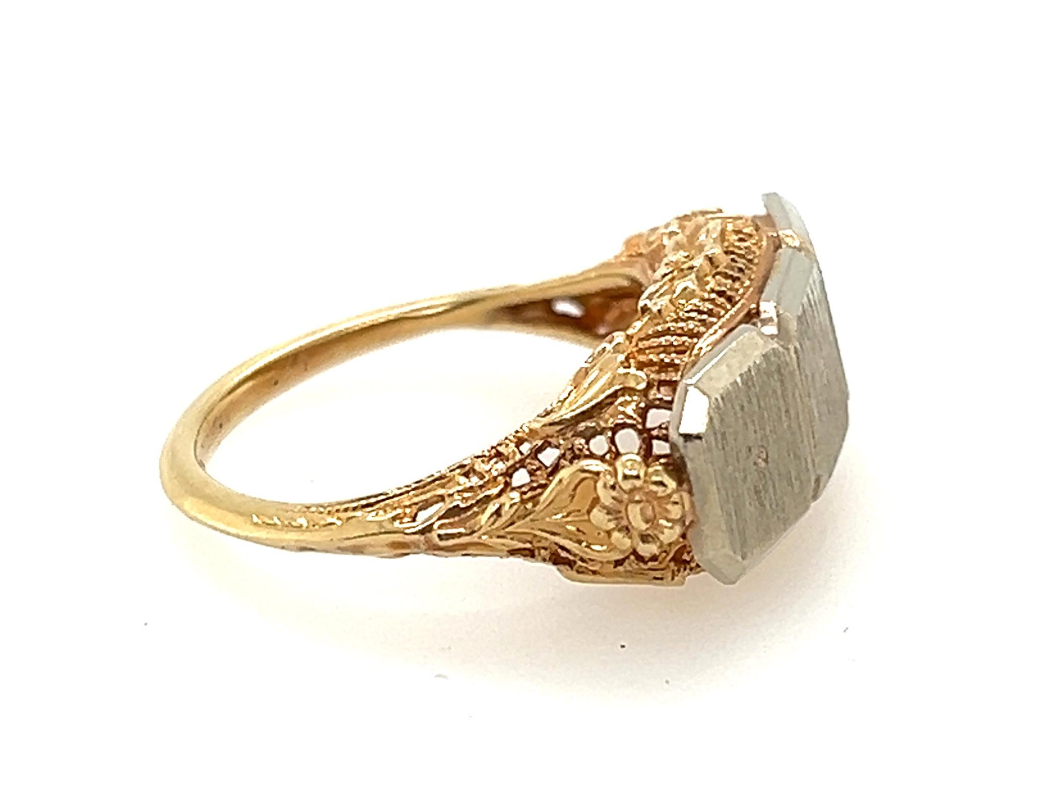 Deco Sapphire 3 Stone Diamond Sri Lanka Sapphire Ring 2.10ct GIA 1930s NOS 18K For Sale 3