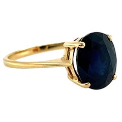 Deco Sapphire Engagement Ring GIA Certified 4.23ct Original 1930s Vintage 14K
