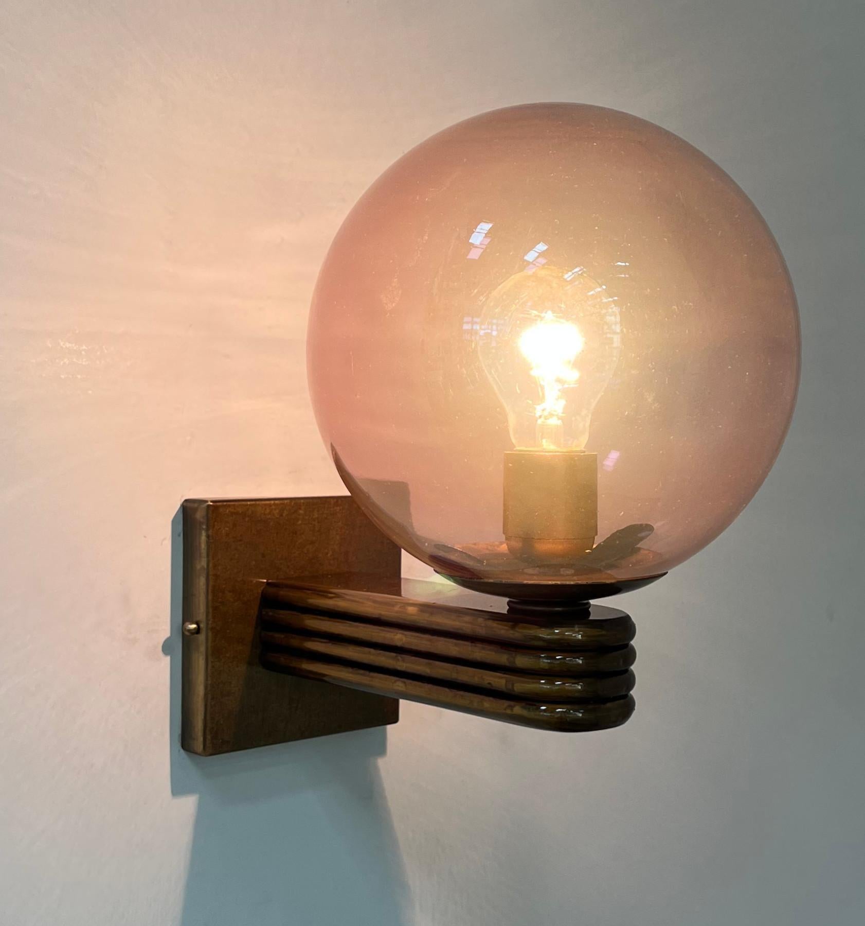 Blown Glass Deco Sconce by Fabio Ltd For Sale