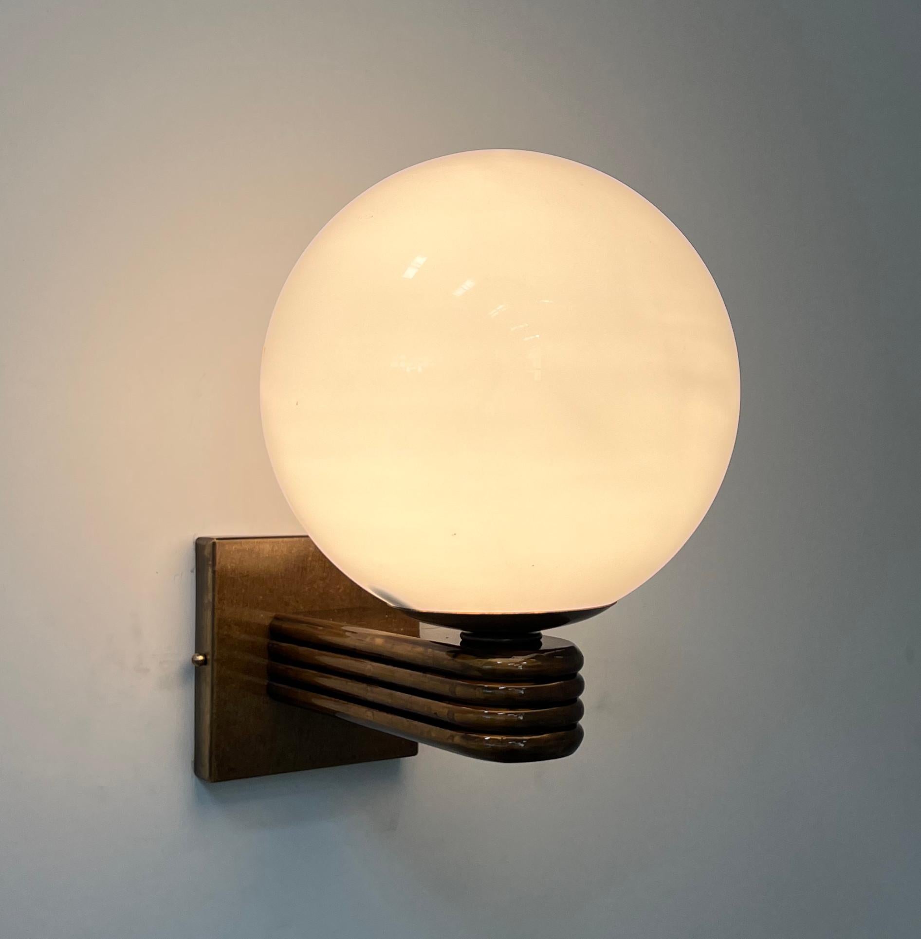 Brass Deco Sconce by Fabio Ltd For Sale