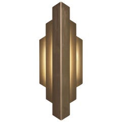 Deco Sconce, Gold Vertical Geometric Modern LED Sconce Light Fixture