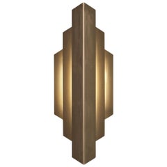 Deco Sconce, Gold Vertical Geometric Modern LED Sconce Light Fixture