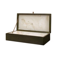 Boîtes « Deco Shagreen », cuir gaufré vert feuille, lot de 2