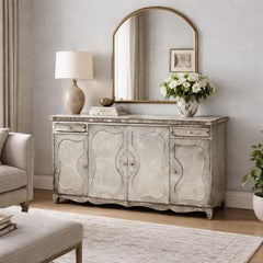 Credenza "Decò" in vetro di Murano con specchio, realizzata a mano da Fratelli Tosi