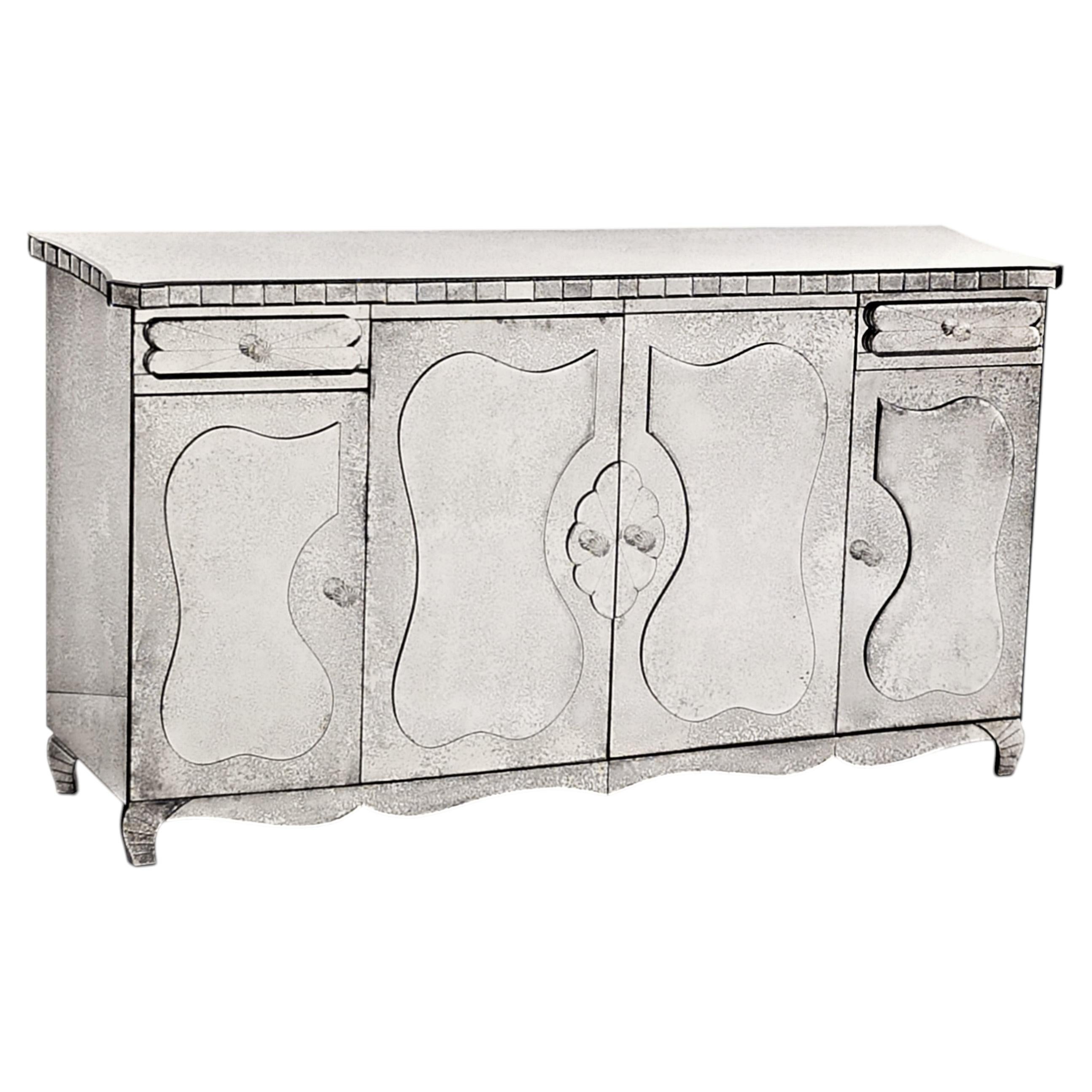 "Decò" Sideboard in Murano Glass Mirror, Handcrafted by Fratelli Tosi