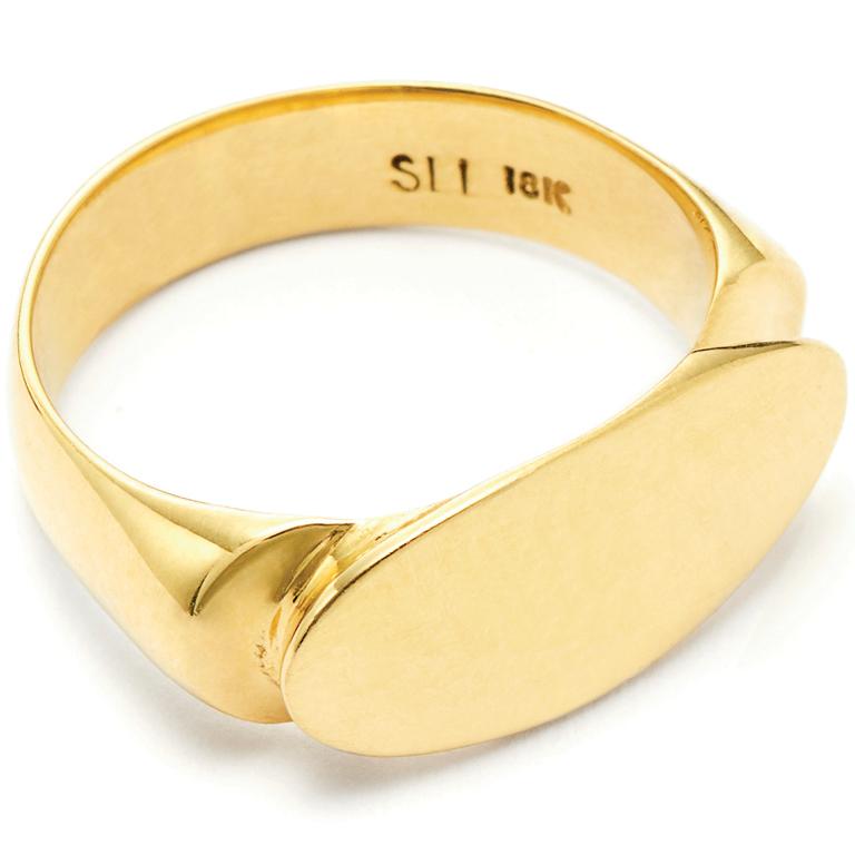 Susan Lister Locke The Deco Signet Ring in 18 Karat Gold For Sale at ...