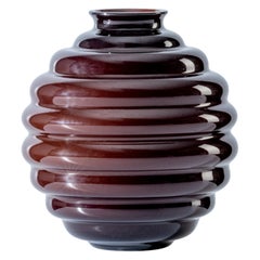 Petit vase déco en verre rouge sang de bœuf de Napoleone Martinuzzi