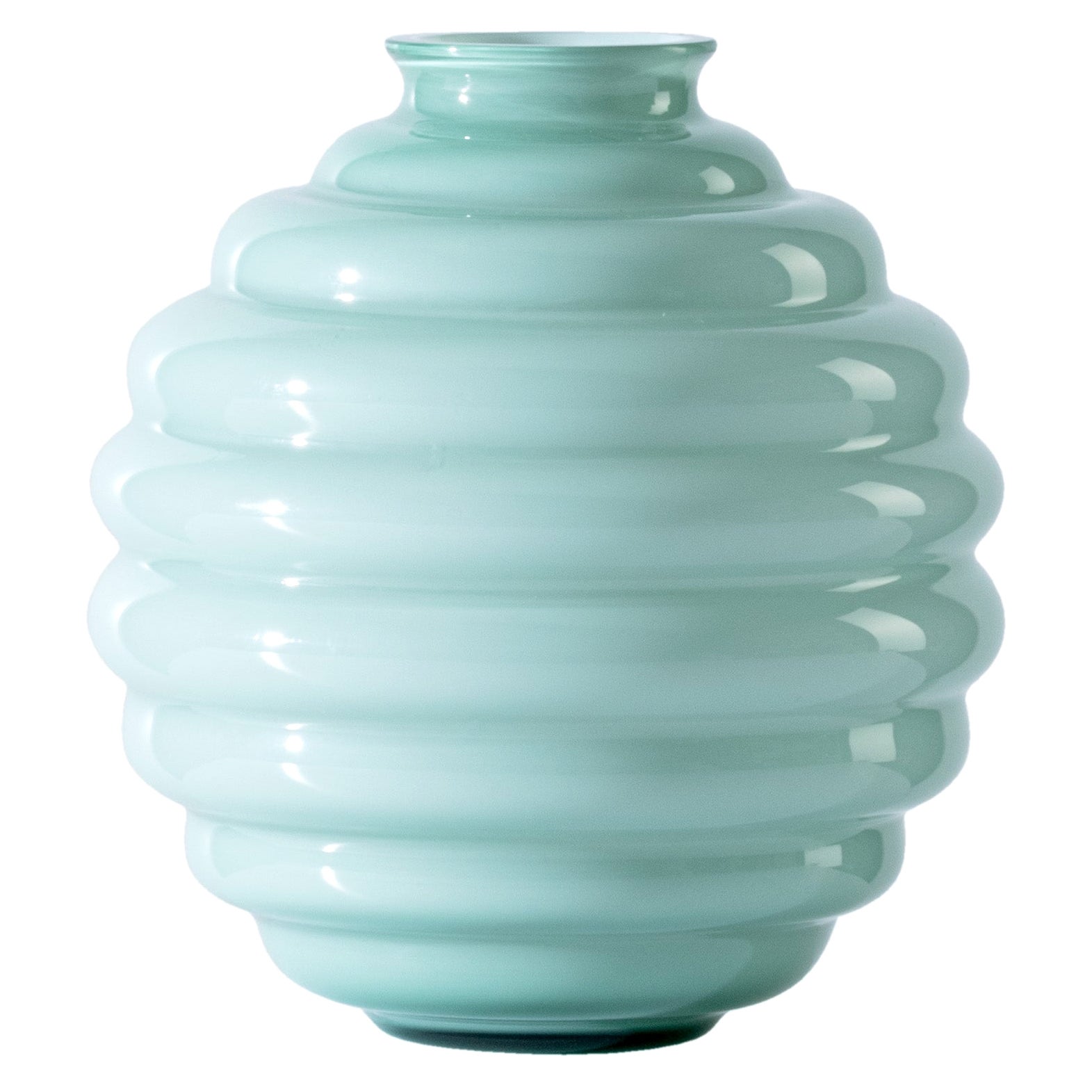 Petit vase Art Déco en verre vert Rio de Napoleone Martinuzzi